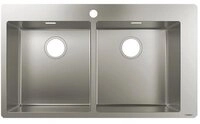 hansgrohe Edelstahlsp&uuml;le hansgrohe 370/370 S711-F765, Edelstahl, 86,5/50 cm