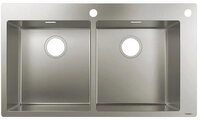 hansgrohe Edelstahlsp&uuml;le hansgrohe 370/370 S712-F765, Edelstahl, 86,5/50 cm
