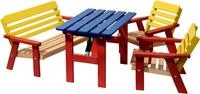 dobar Kindertisch Mehrfarbige Kindersitzgarnitur mit Tisch
