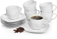 S&Auml;NGER Kaffeeservice Bilgola Kaffeetassen Set, Wei&szlig; (12-tlg), 6 Personen,