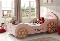 Vipack Kinderbett Princess, in Kutschen-Optik, MDF rosa lackiert mit Applikationen