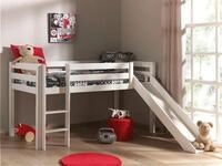 Vipack Hochbett Pino, inkl. Rolllattenrost, Leiter, Rutsche und Absturzschutz (B/H/T