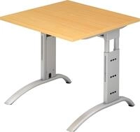 HAMMERBACHER Schreibtisch Schreibtisch 80x80cm h&ouml;henverstellbar bis 85cm Buche