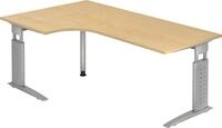 HAMMERBACHER Schreibtisch Winkeltisch C-Fu&szlig; 200x120cm 90 Grad Ahorn/Silber