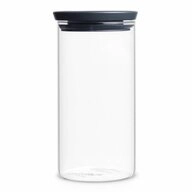Brabantia Aufbewahrungssystem Stapelbarer Glasbeh&auml;lter Dunkelgrau 1.1 L, Glas,