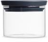 Brabantia Aufbewahrungssystem Stapelbarer Glasbehälter Dunkelgrau 0.35 L, Glas,
