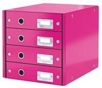 LEITZ Organizer Schubladenbox Click & Store pink DIN A4 mit 4 Schubladen
