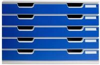 EXACOMPTA Schubladenbox Schubladenbox MODULO A3, 5 geschlossene Laden - Blau -