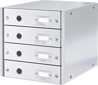LEITZ Organizer Schubladenbox 4 F&auml;cher Karton wei&szlig;