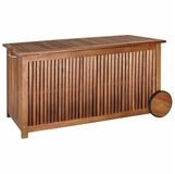 Casaria Auflagenbox, Holz 350L Deckel 160kg belastbar R&auml;der Griff Innenplane Garten