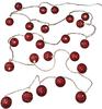Kunstbaum LED Dekolichterkette, rote Metallbälle, 24 warm weiße Dioden, 24V,