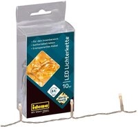 Idena LED-Lichterkette 10er, warmwei&szlig;, 1 m, f&uuml;r innen, batteriebetrieben,