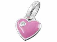 Gallay Herzanhänger 9mm Herz pink lackiert mit Zirkonia Silber 925 (Anhänger,