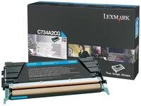 Lexmark Tonerkartusche C734A1CG, (1-St), Toner-Kit cyan return program cyan 6000