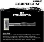 HALDER Gummihammer HALDER SUPERCRAFT Schonhammer &Oslash; 60 mm r&uuml;ckschlagfrei mit