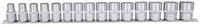 KS Tools Stecknuss, 15-St., 1/2" 12-kantSatz, 15-teilig, 10-24 mm