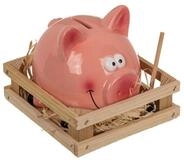 Out of the Blue Spardose Rosa Keramik Sparschwein mit Hammer & Stall