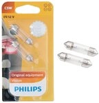 Philips KFZ-Ersatzleuchte 2x Philips Vision C5W Soffitte 12V 5W 36mm SV8,5