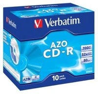Verbatim CD-Rohling 10 Verbatim Rohlinge CD-R Crystal Surface 80Min 700MB 52x