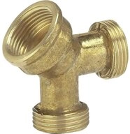 GARDENA Font&auml;nenaufsatz GARDENA 07155-20 Messing 2-Wege-Verteiler 24,2 mm...