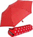 Knirps&reg; Taschenregenschirm Slim Duomatic Neopren-Case - Polka Dots rot, mit