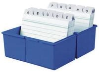 HAN-B&uuml;roger&auml;te Karteikasten Karteikartenbox A6 quer 300 Karten blau