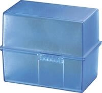 HAN-B&uuml;roger&auml;te Karteikasten Karteibox A7 quer f&uuml;r 300 Karten transluzent blau