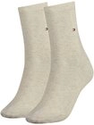 Tommy Hilfiger Socken TH WOMEN SOCK CASUAL 2P (2-Paar, 2 Paar) mit flacher Zehennaht