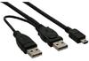 INTOS ELECTRONIC AG InLine® USB Mini-Y-Kabel, 2x Stecker A an Mini-B Stecker...