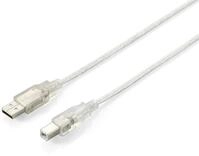 Equip Equip 128651 USB Kabel Equip A -> B St/St 3.00m transparent Computer-Kabel