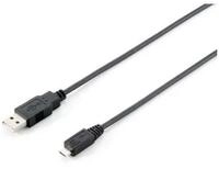Equip Equip USB 2.0 A auf Micro-B Kabel, 1.8m, M/M, Schwarz USB-Kabel