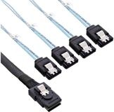 Inline SAS Anschlusskabel, Mini SAS SFF8087 an 4x SATA, Crossover, OCF, 0,75m