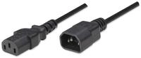 MANHATTAN Stromkabel, Kaltger&auml;teverl&auml;ngerung, C14-Stecker auf C13-Buchse, 1,8...
