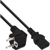 Inline Netzkabel, Schutzkontakt gewinkelt auf Kaltger&auml;testecker C13, 5m...
