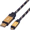 ROLINE GOLD USB 2.0 Kabel, Typ A ST - Micro B ST USB-Kabel, USB 2.0 Typ A...