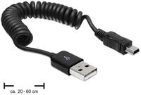 Delock USB 2.0/USB mini 0.6m USB Kabel 0,6 m USB A Mini-USB A 0,48 Gbit/s...