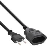 Inline Euro-Verl&auml;ngerung, Eurostecker an Eurokupplung, schwarz, 2m