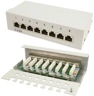 LogiLink LogiLink NP0016A 8 Port Netzwerk-Patchbox CAT 6 1 HE Best&uuml;ckt