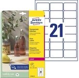 Avery Zweckform Etiketten Etiketten 63,5x38,1 mm 25 Blatt/525 Etiketten transparent
