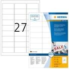 HERMA Etikettenpapier Herma Etiketten abl&ouml;sbar 63,5 x 29,6 mm weiss 100 Bl 2700