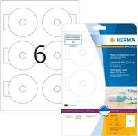HERMA Etiketten CD-Etiketten Mini wei&szlig; Durchmesser 78mm Special A4 VE=60 St&uuml;ck