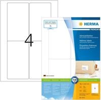 HERMA Etiketten Etiketten wei&szlig; 78,7x139,7mm Premium A4 VE=400 St&uuml;ck