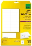 Sigel Etiketten Sigel LA321 Adressetikett 99,1x38,1mm wei&szlig;