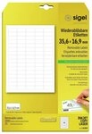 Sigel Etikettenpapier SIGEL LA203 Etiketten - wei&szlig; - wiederabl&ouml;sbar - 35.6...