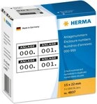 HERMA Etiketten Anlagenummern selbstklebend 2-fach Aufdruck schwarz VE=2x1000...
