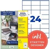 Avery Zweckform Etiketten 6122, 240 St&uuml;ck, Adresse (70x36 mm), selbstklebend