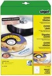 Sigel Etiketten CD-/DVD-Etiketten Inkjet/Laser Kopier 117mm VE=50 St&uuml;ck (25...