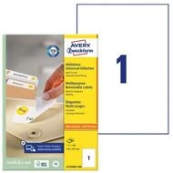 Avery Zweckform Etiketten 100 Etiketten L4735REV-100 wei&szlig; 210,0 x 297,0 mm