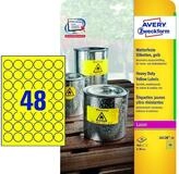 Avery Zweckform Etiketten Folienetiketten wetterfest Durchmesser 30mm VE=20...