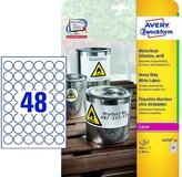 Avery Zweckform Etiketten Folienetiketten wetterfest Durchmesser 30mm VE=20...